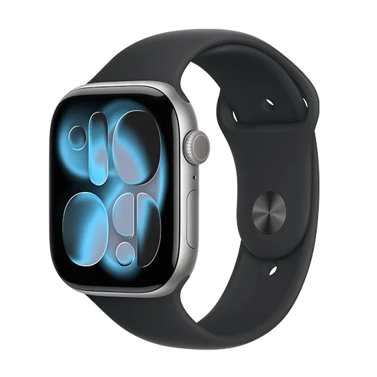 Watch Apple Watch Series 11 (2025) LTE 46mm Space Grey Aluminium Case with Black Sport Band M/L - Black