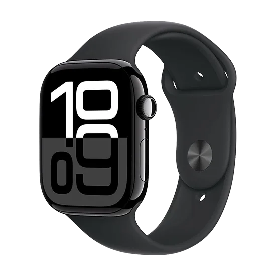 Watch Apple Watch Series 10 (2024) LTE 46mm Jet Black Aluminium Case with Sport Band - Black