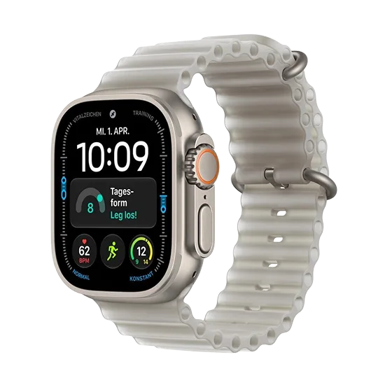 Watch Apple Watch Ultra 4 (2026) 5G 49mm Natural Titanium Case with Translucent Grey Ocean Band - Titanium Natural