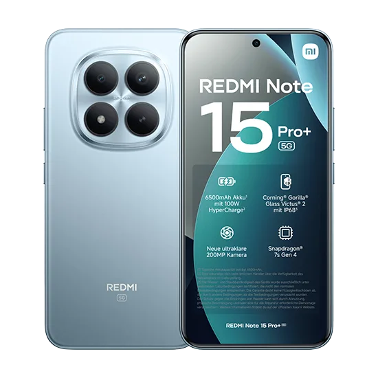 Xiaomi Redmi Note 15 Pro+ 5G Dual Sim 12GB RAM 512GB - Glacier Blue