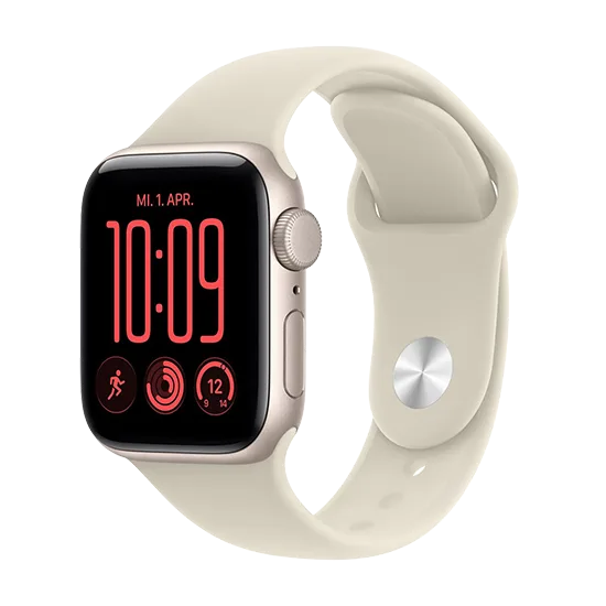 Watch Apple Watch SE 3 (2026) GPS 40mm Starlight Aluminium Case with Sand Sport Band S/M - Starlight