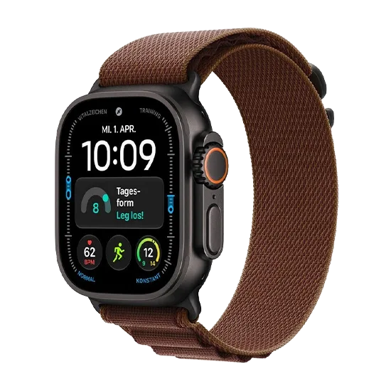 Watch Apple Watch Ultra 4 (2026) 5G 49mm Black Titanium Case with Burgundy Alpine Loop M - Black